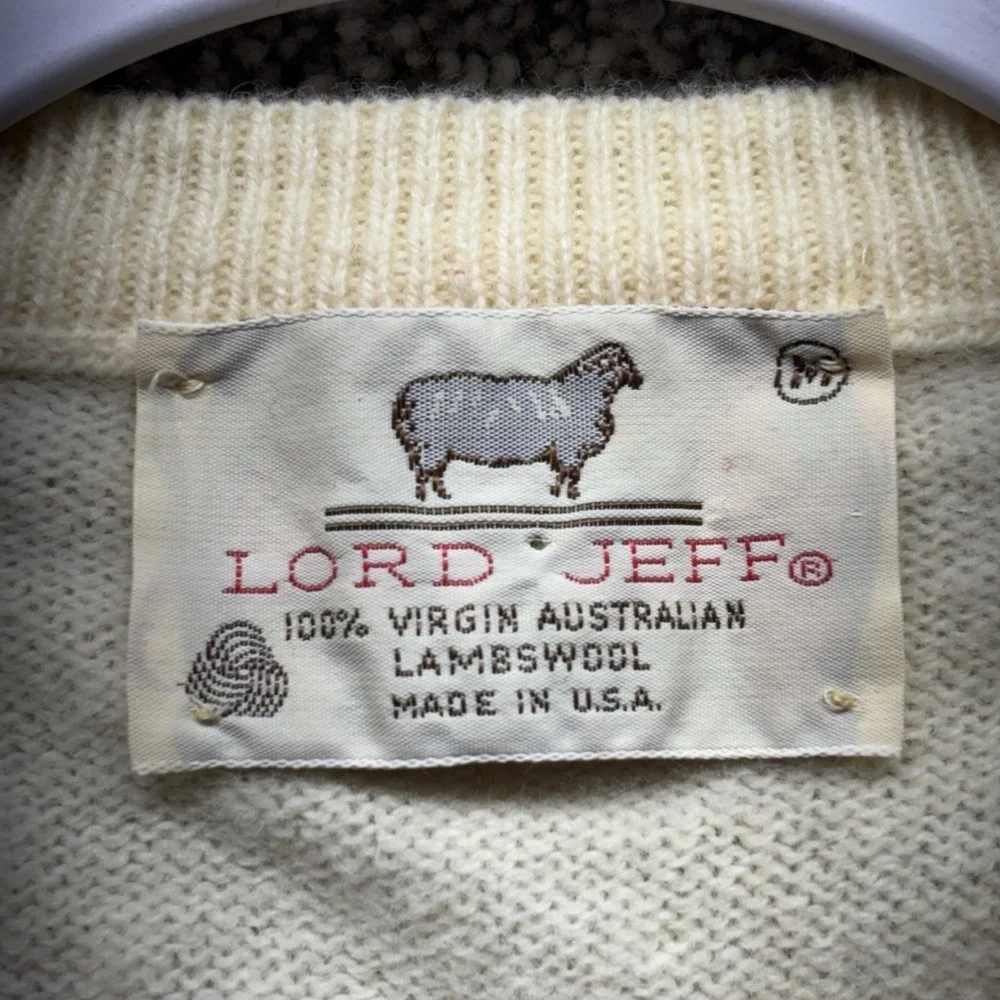 Vintage Lord Jeff Sweater Vest Men Size Med 100% Virgin Australian Lambswool USA